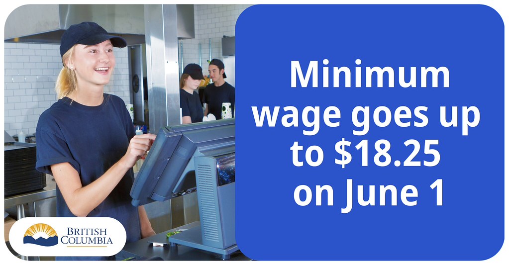 BC Minimum wage Increasing To $18.25 On June 1