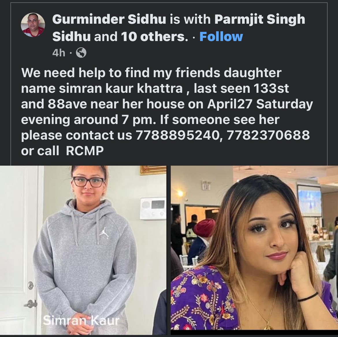 SIMRAN KHATTRA: Police Continue Their Desperate Search For Missing Indo-Canadian Teen In Surrey