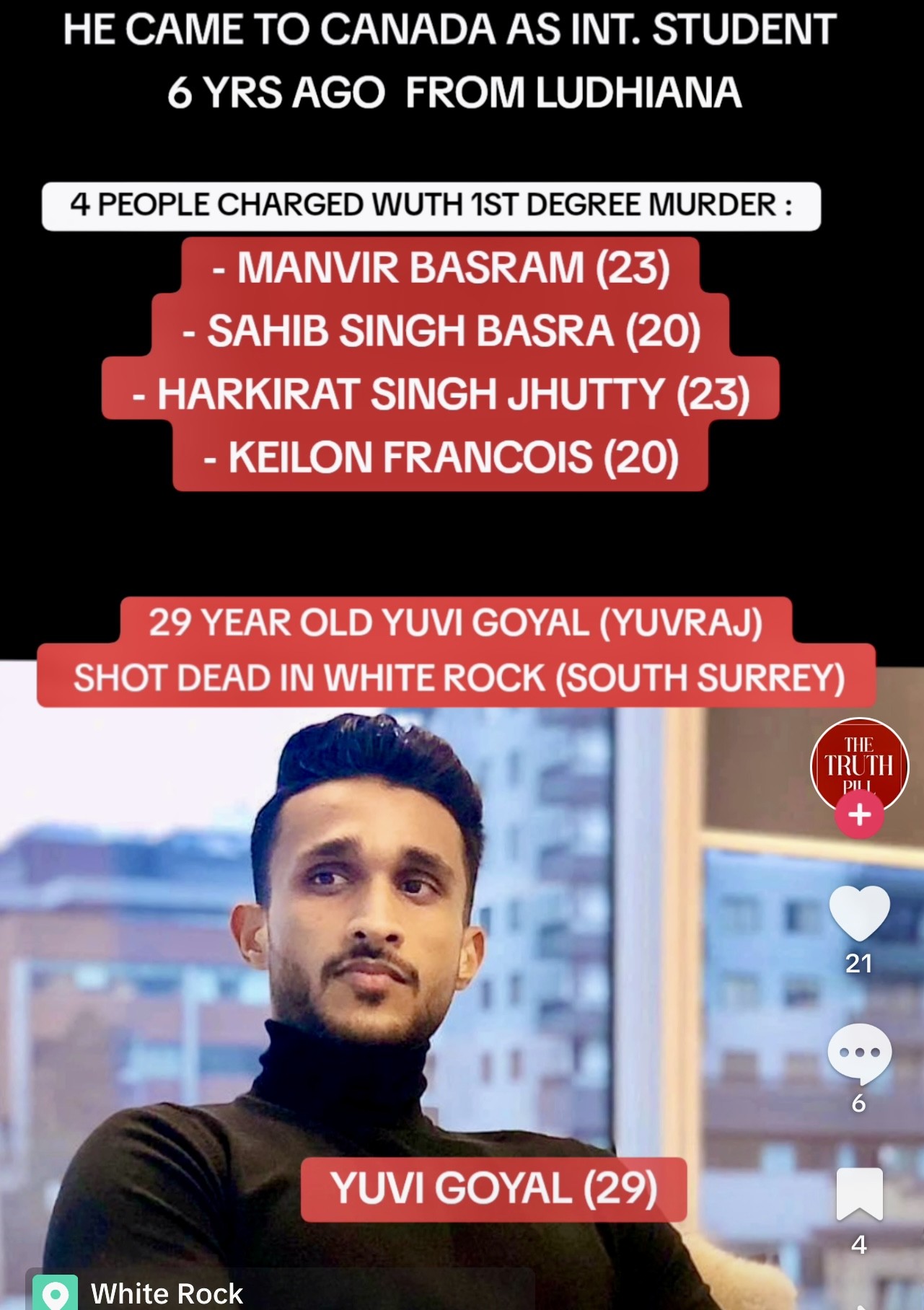 Three Indo-Canadian Men Among Four Arrested And charged In Murder Of Yuvraj Goyal In Surrey