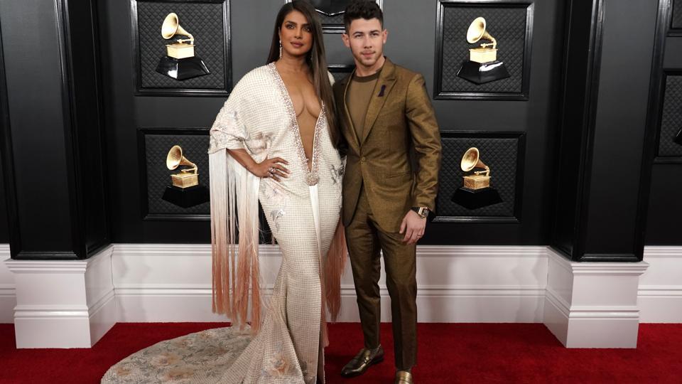 Priyanka Chopra Pulls A J.Lo Neckline on The Grammys 2020 Red Carpet