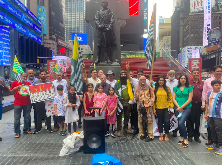 Kashmiri Americans Stage A Protest Against India To Mark Anniversary Of Article 370 In New York